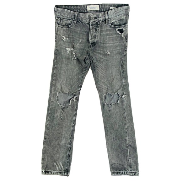 Scotch & Soda Dean Gray Heavily Distressed Mens Jeans Size 31x32 Excellent - Picture 1 of 7